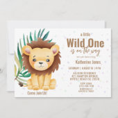 Boys Wild One Lion Baby shower Kaart (Voorkant)
