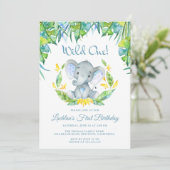 Boys Wild One Safari 1e verjaardag Kaart (Staand voorkant)