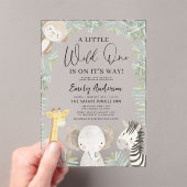 Boys Wild One Safari Animals Baby shower Acryl Uitnodigingen (Insitu (Draagbaar))