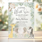 Boys Wild One Safari Animals Baby shower Acryl Uitnodigingen