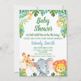 Boys Wild One Safari Animals Baby shower Kaart