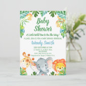 Boys Wild One Safari Animals Baby shower Kaart (Staand voorkant)