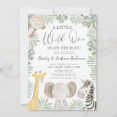 Boys Wild One Safari Animals Couples Baby shower Kaart (Voorkant)