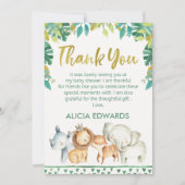 Boys Wild One Safari Baby shower Dank je wel Kaart (Voorkant)