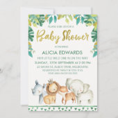 Boys Wild One Safari Baby shower Invitation Kaart (Voorkant)