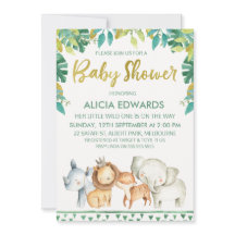 Boys Wild One Safari Baby shower Invitation