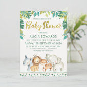 Boys Wild One Safari Baby shower Invitation Kaart (Staand voorkant)