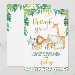Boys Wild One Safari Hartelijk dank voor de lege k Kaart