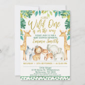 Boys Wild One Safari Oerwoud Baby shower Invitatio Kaart (Voorkant)