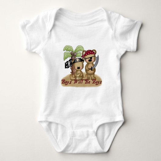 Boys Will Be Boys Lil Pirate Beren Baby Romper (Voorkant)