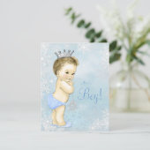 Boys Winter Wonderland Blue Snowflake Baby shower Kaart (Staand voorkant)