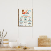 Boys woodland 1st Birthday Milestone Poster (Keuken)