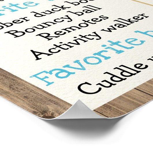 Boys woodland 1st Birthday Milestone Poster (Hoek)