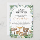 Boys Woodland Animals en Greenery Baby shower Kaart (Voorkant)