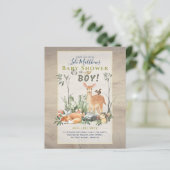Boys Woodland Animals Forest Baby shower Invita (Staand voorkant)