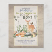 Boys Woodland Animals Forest Baby shower Invita (Voorkant)