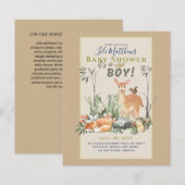 Boys Woodland Animals Forest Baby shower Invita (Voorkant / Achterkant)