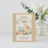 Boys Woodland Animals Forest Baby shower Invita (Staand voorkant)