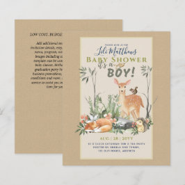 Boys Woodland Animals Forest Baby shower Invita