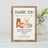 Boy's Woodland Animals Verjaardag Kaart (Staand voorkant)