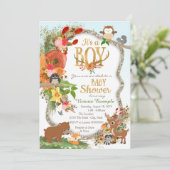 Boys Woodland Antler Baby shower Kaart (Staand voorkant)