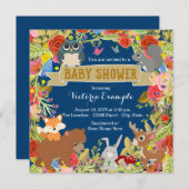 Boys Woodland Baby shower Kaart (Voorkant / Achterkant)