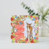Boys Woodland Deer Baby shower Kaart (Staand voorkant)