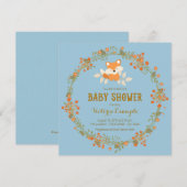 Boys Woodland Fox Baby shower Kaart (Voorkant / Achterkant)