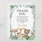 Boys Woodland Greenery Baby shower Hartelijk dank Kaart (Voorkant)