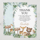 Boys Woodland Greenery Baby shower Hartelijk dank Kaart (Voorkant / Achterkant)