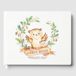 Boys Woodland Owl Baby shower Gastenboek