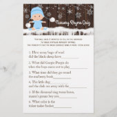 Boys Word Scramble Nursery Rhyme Baby shower Games (Achterkant)