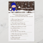 Boys Word Scramble Nursery Rhyme Baby shower Games Flyer (Achterkant)