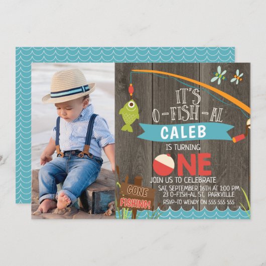 Boys zijn O-vis-al foto eerste uitnodiging van de  (Voorkant / Achterkant)