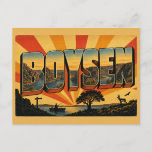 Boysen State Park Reservoir Canyon Woestijn Kunst Briefkaart