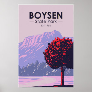 Boysen State Park Wyoming Retro  Poster