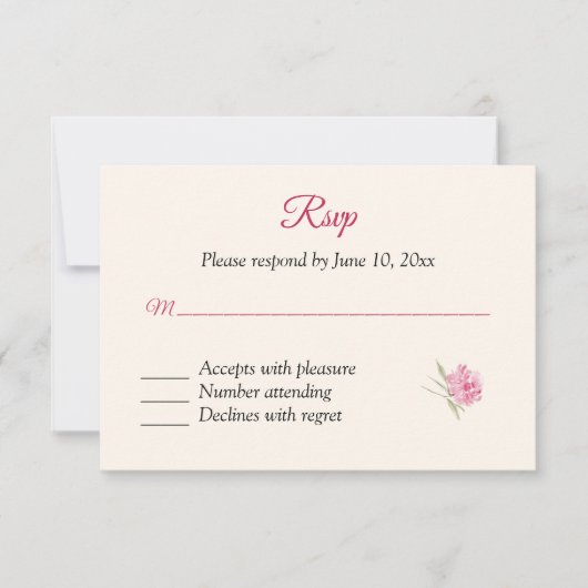 Boysenberry Floral RSVP Response Kaart (Voorkant)