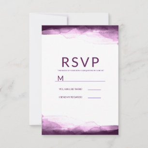 Boysenberry Paarse Waterverf Chic Modern RSVP Kaartje