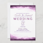 Boysenberry Paarse Waterverf Chic Modern Wedding Kaart (Voorkant)