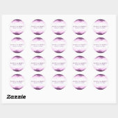 Boysenberry Paarse Waterverf Chic Modern Wedding Ronde Sticker (Vel)