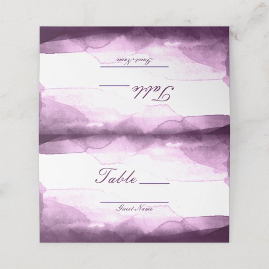 Boysenberry Paarse Waterverf Tafelnummer Zitplaats Plaatskaartje (Buitenkant ongevouwen)