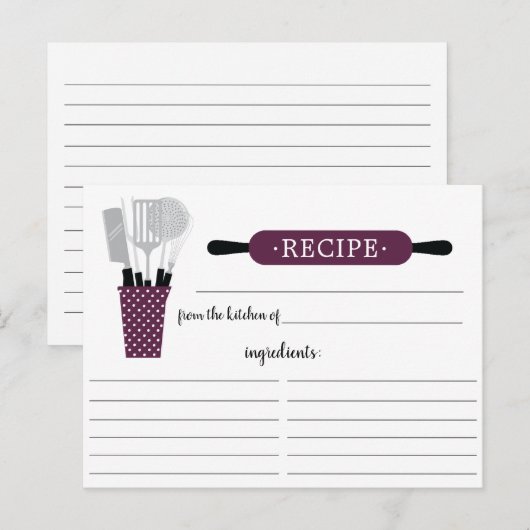 Boysenberry Rolling Pin Kitchen Tools Recipcard Briefkaart (Voorkant / Achterkant)