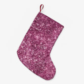 Boysenberry roze glitter kleine kerstsok (Voorkant (Hangend))