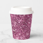 Boysenberry roze glitter papieren bekers (Voorkant)