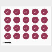 Boysenberry Wedding Monogram Sticker (Vel)