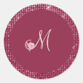 Boysenberry Wedding Monogram Sticker (Voorkant)