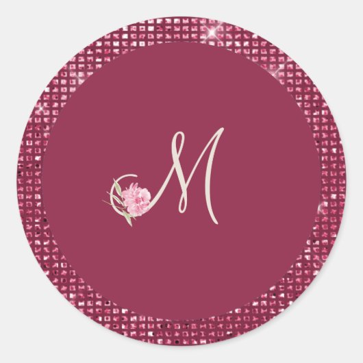 Boysenberry Wedding Monogram Sticker (Voorkant)