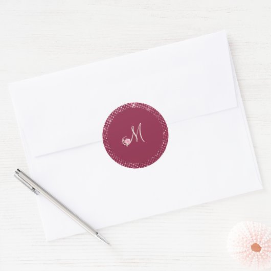 Boysenberry Wedding Monogram Sticker (Envelop)