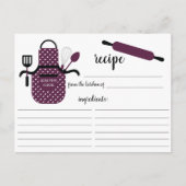 Boysenberry Witte Schort Keukengerei Recept Kaart (Voorkant)