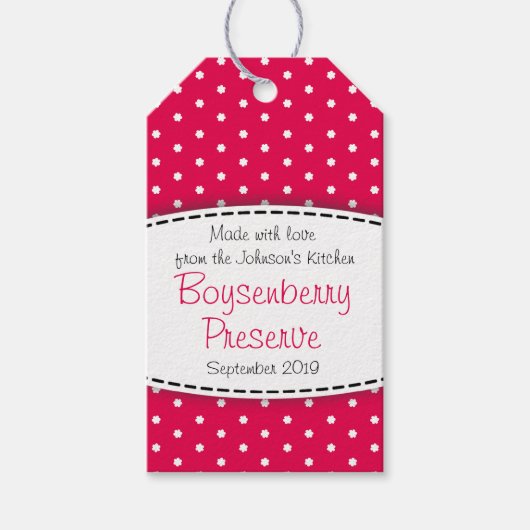 Boysenberryjam of geconserveerd rood fruit label cadeaulabel (Voorkant)